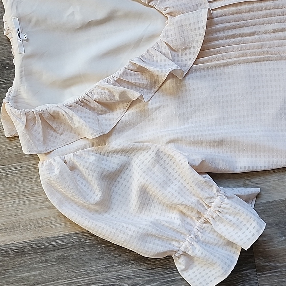 Tularosa Cream Ruffle Mini Dress - Picture 4 of 14